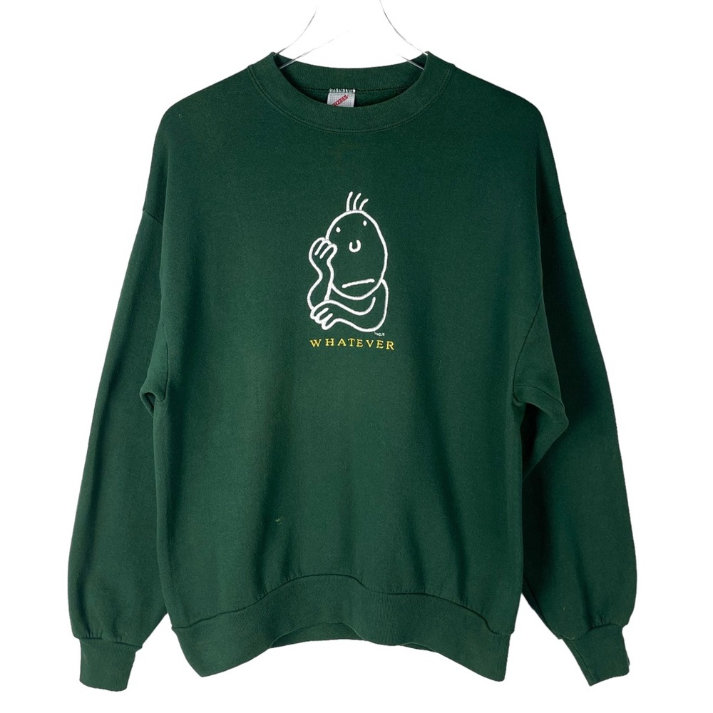 Sold🥀 Vintage Jerzees Whatever Embroidered Crewneck Sweatshirt Forest Green
